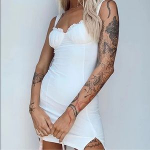 Princess Polly Jazzie White Sweetheart Ruffle Mesh Bodycon Mini Dress 6US